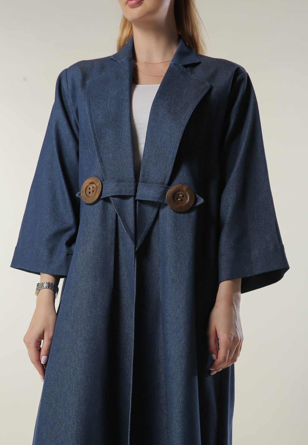 MOiSTREET Denim Coat Style Abaya