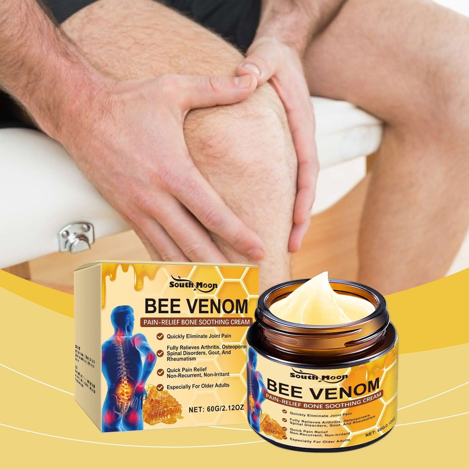 Bee Venom Joint Care Cream, Instant Pain Relief, Anti-Inflammatory, Mobility Boost ,60g