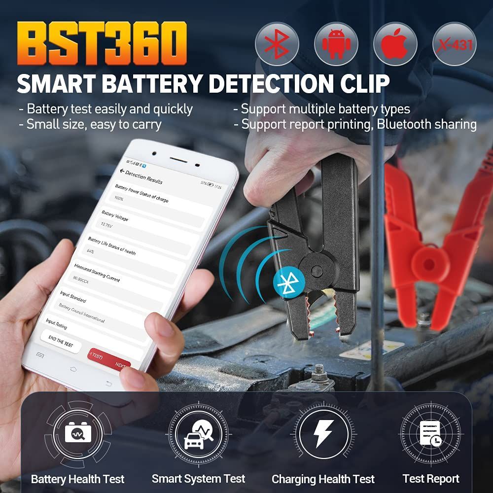 Launch BST360 Battery Test Clip Analyzer Car Battery Tester Auto Alternator Analyzer