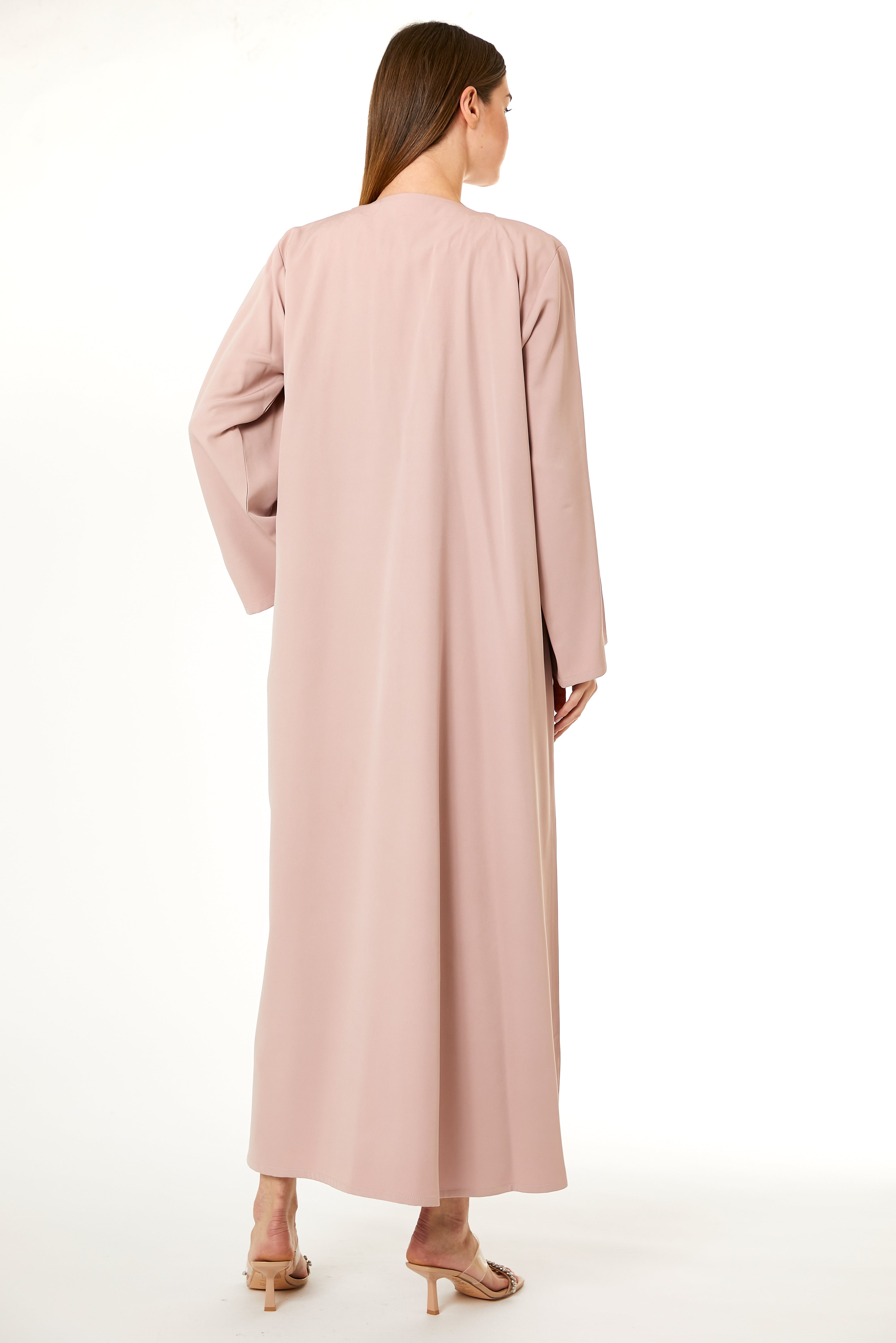 Pink Korean Nida Hand Embellished Abaya