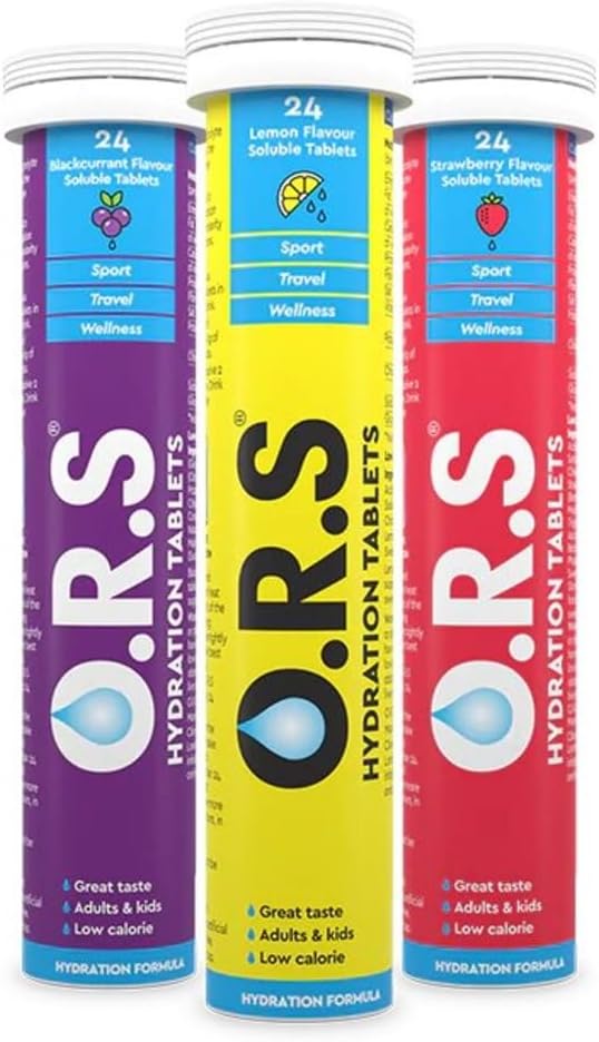 O.R.S بنكهة الفراولة 24 عبوة + O.R.S بنكهة الليمون 24 عبوة + O.R.S بنكهة الكشمش الأسود 24 عبوة