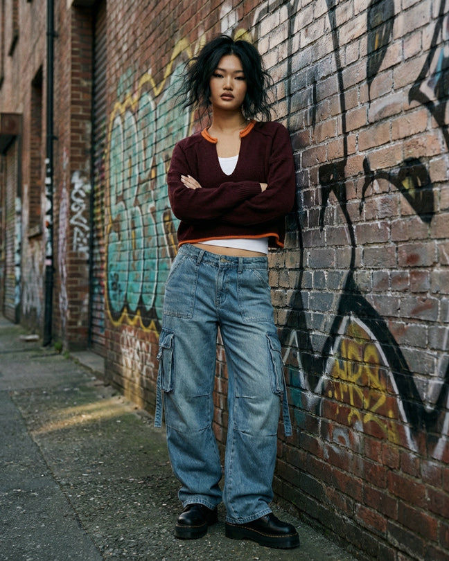 Urban Outfitters burgendy orange sweater