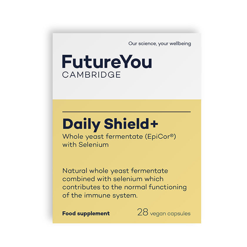 Daily Shield مع EpiCor® - تركيبة سهلة الامتصاص - مناسب للنباتيين - كمية تكفي لمدة 28 يومًا - من تطوير FutureYou Cambridge