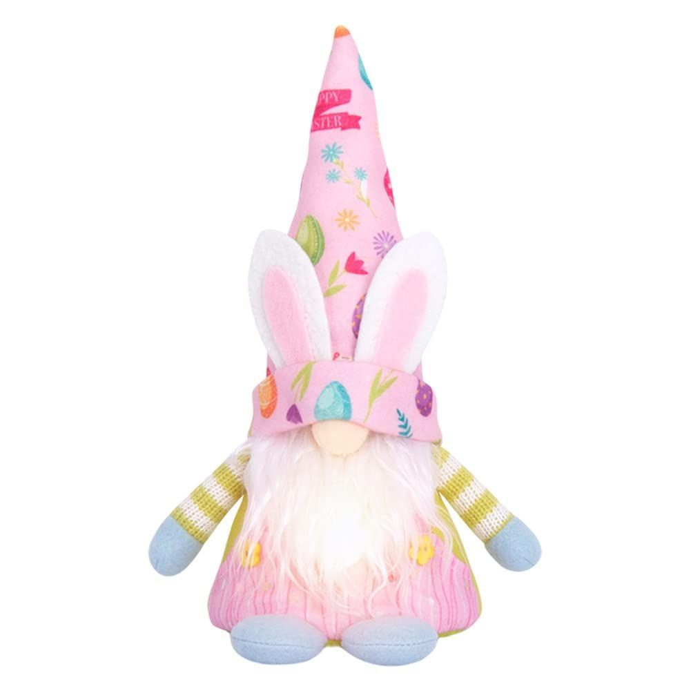 Easter Bunny Gnome Lighting Plush Doll Faceless Dwarf Ornament Holiday Decoration