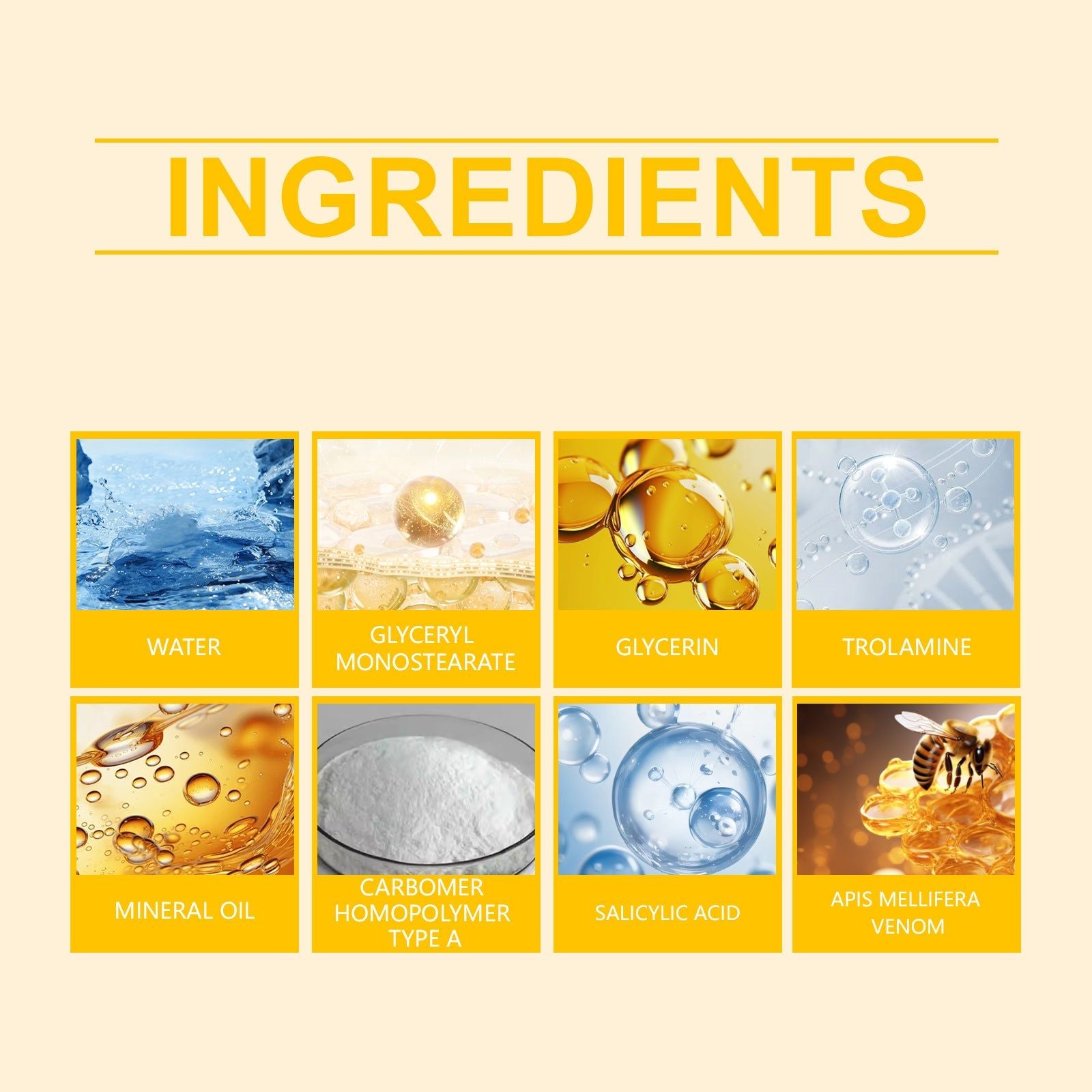 Bee Venom Skin Care Cream, Gentle Moisturizer, Wart Remover, Natural Skin Care ,60g
