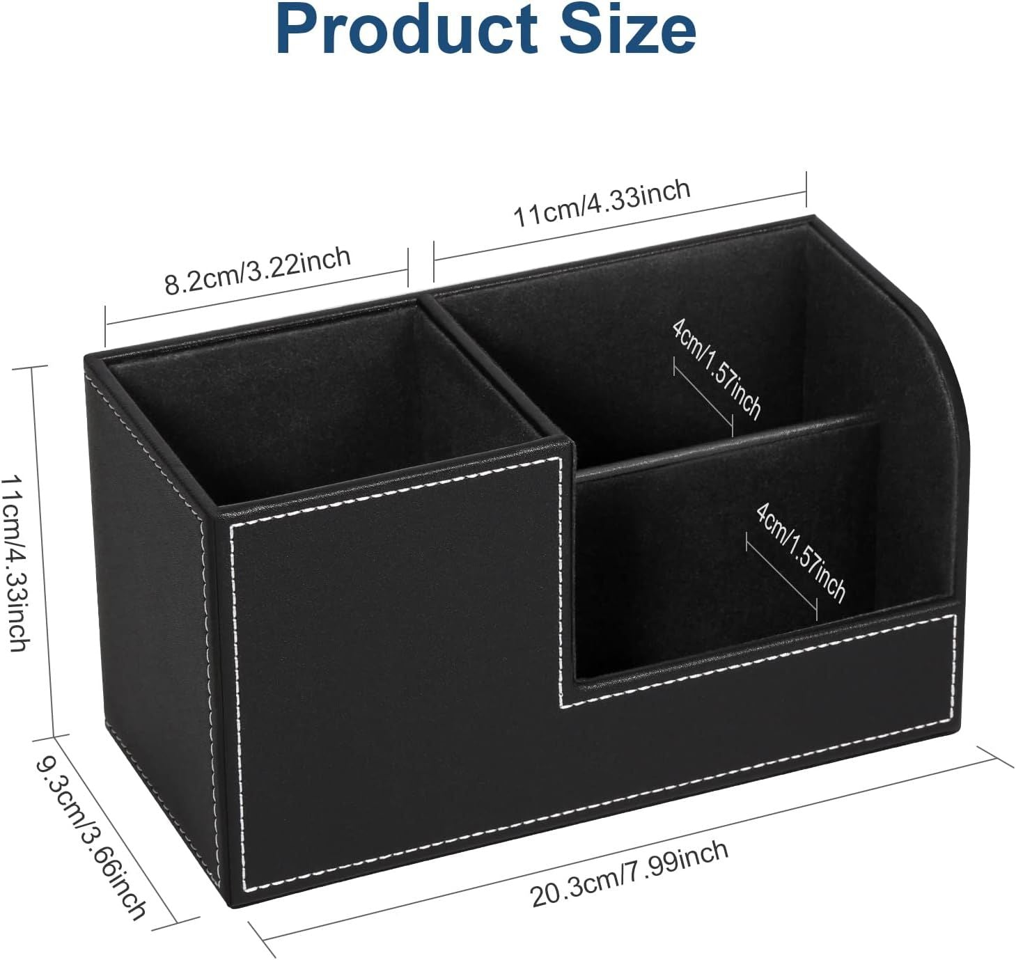Desk Organizerp PU Leather Table Organizer Pen Holder Pen Box Office Supplies