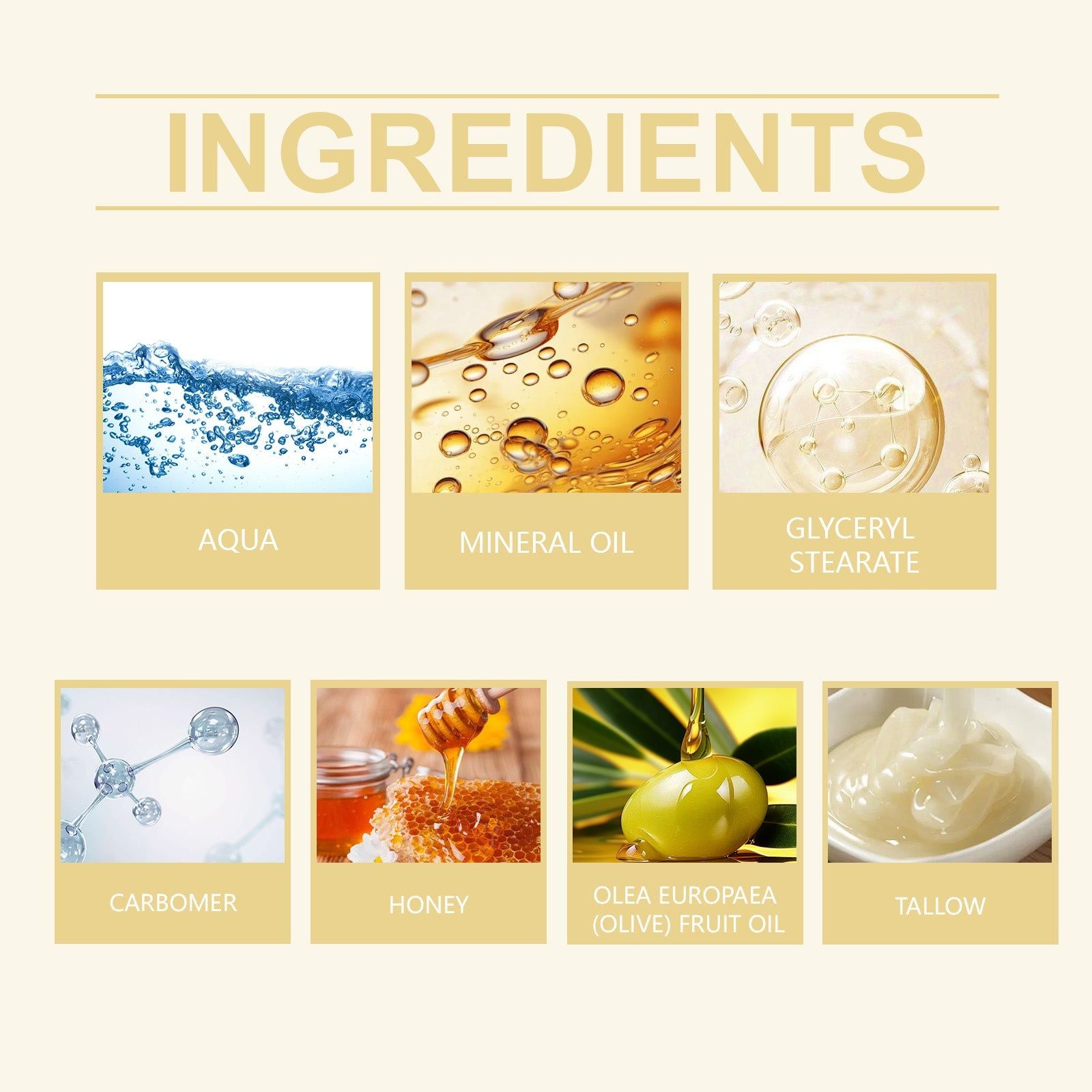 Deep Moisturizing Honey Tallow Cream for Hydrating Skin, Nourishing & Elasticity ,120g