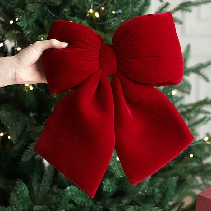 Christmas Velvet Bow Bowknot Ornaments Christmas Ribbon Bows Christmas Tree Decoration