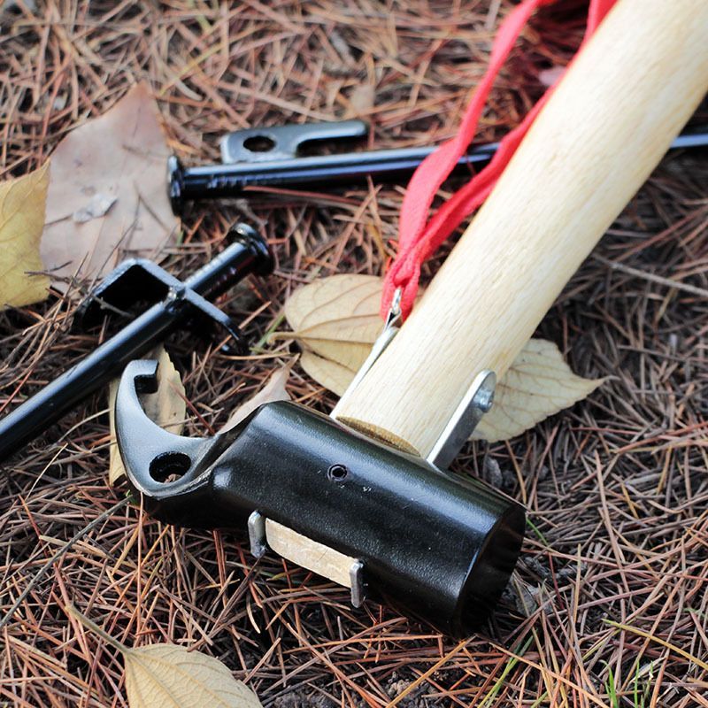 Camping Hammer Outdoor Tent Mallet Nails Puller Peg Stake Extractor Hiking Tool