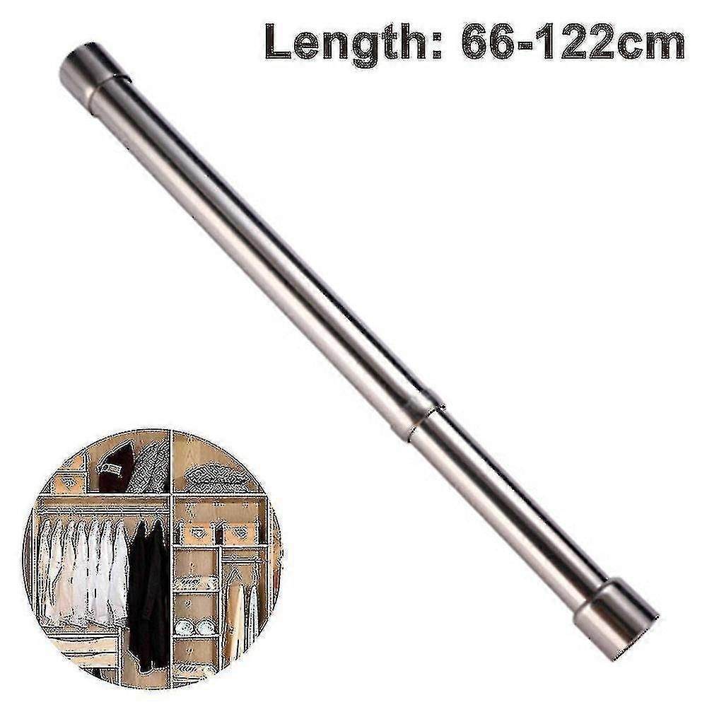 Adjustable Closet Rod 66 To 122 Cm Stainless Steel Clothes Rod Slide - zxin