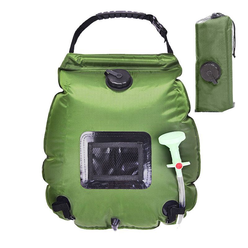 Portable 20L Solar Camping Shower Bag With Removable Hose And Shower Head