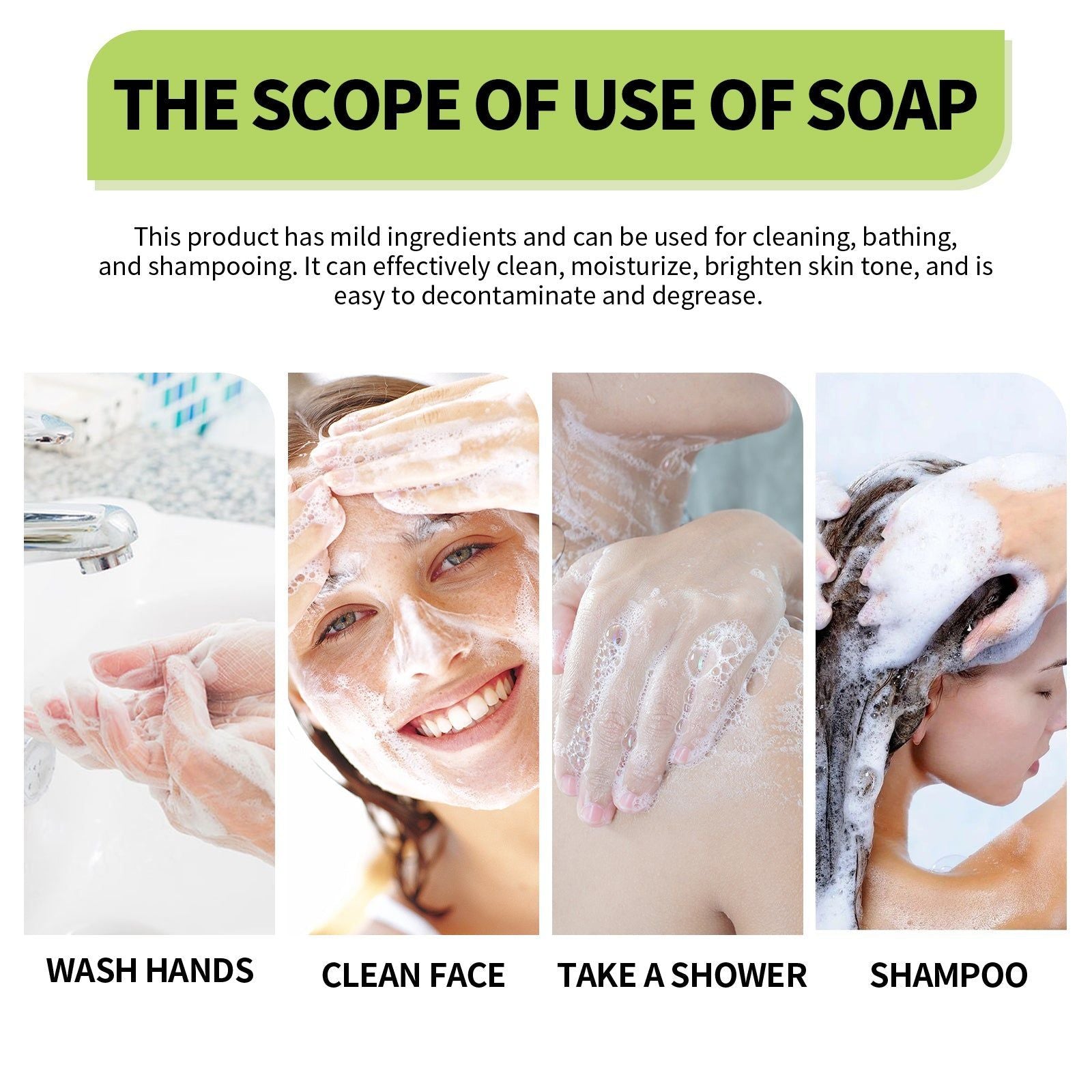 Brightening Hydrating Cleansing Soap, Easy Stain and Oil Removal, Refreshing Skin ,100g