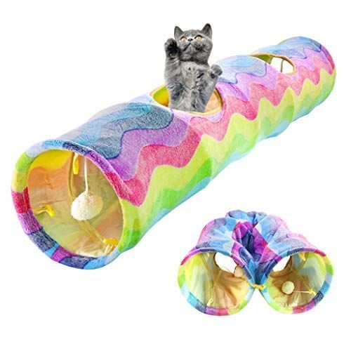 Cat Toys Collapsible Plush Tunnel Pet Scratch Resistant Foldable Play Tube Toy