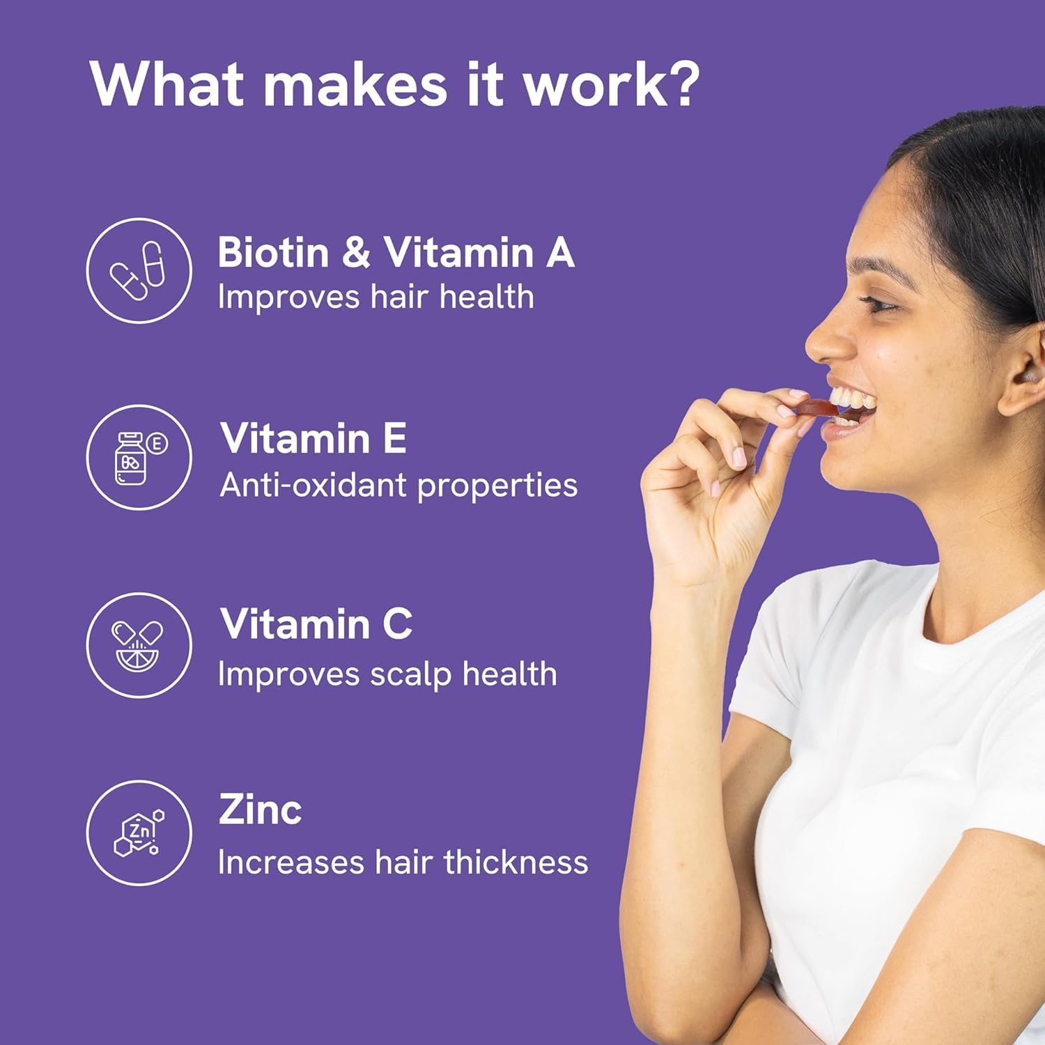 بي بوديوايز بيوتين هير جاميز لشعر وأظافر أقوى وأكثر لمعانًا | عبوة تكفي 120 يومًا بنكهة الفراولة