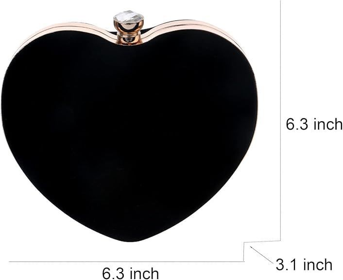 Women Heart Shaped Handbag Wedding Party Evening Bag Mini Clutch Chain Purse