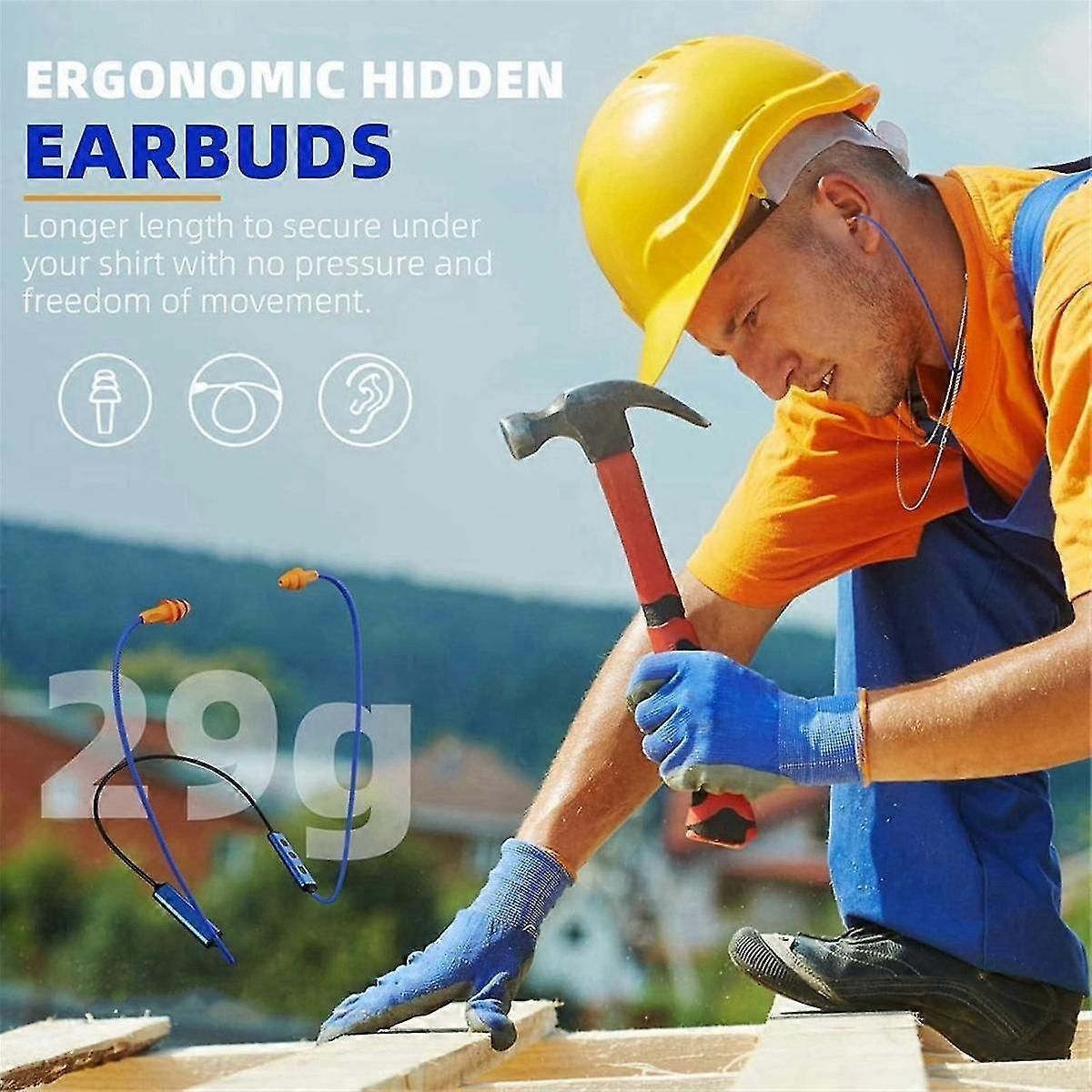 Bluetooth Noise Reduction Ear Plugs for Construction and Loud Work Areas
