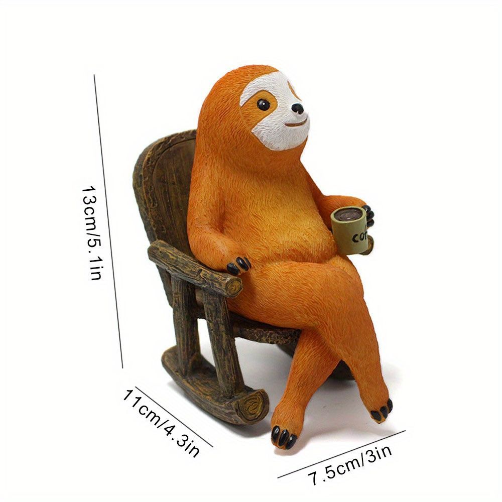 Rocking Chair Sloth Ornaments Resin Courtyard Garden Outdoor Decorations