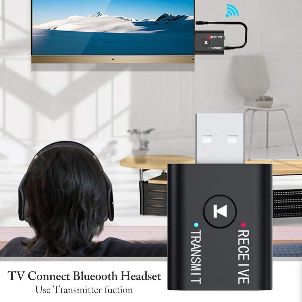 2-in-1 USB Bluetooth Audio Transmitter Smart Receiver 3.5mm Adapter For TV PC