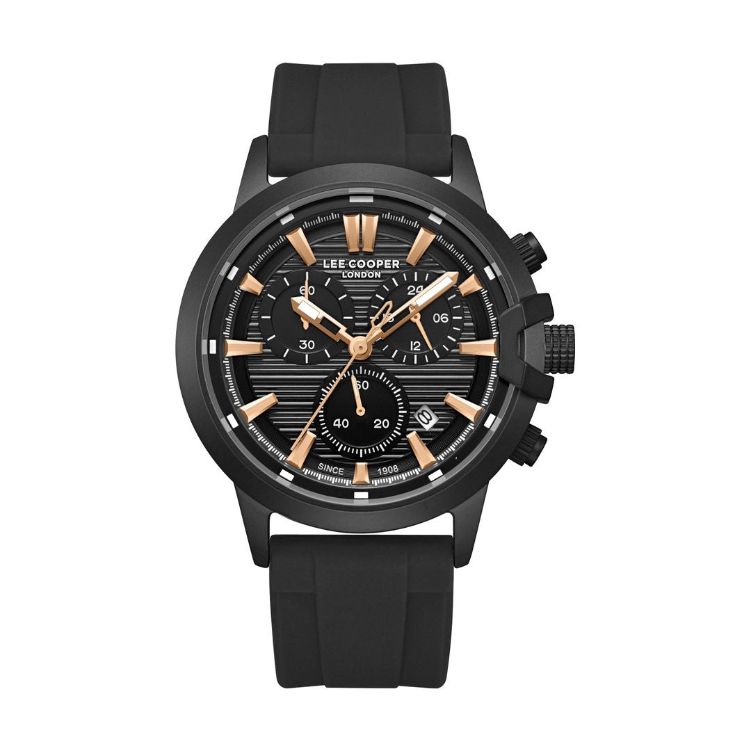 Lee Cooper Men's Multifunction Black Case Watch, LC08267.651