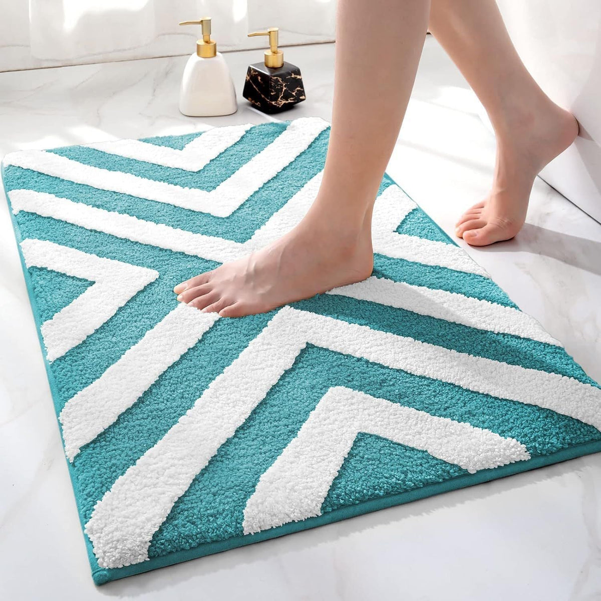 AIESY® Beautiful Luxury Rectangle Quick Dry Bath Mat