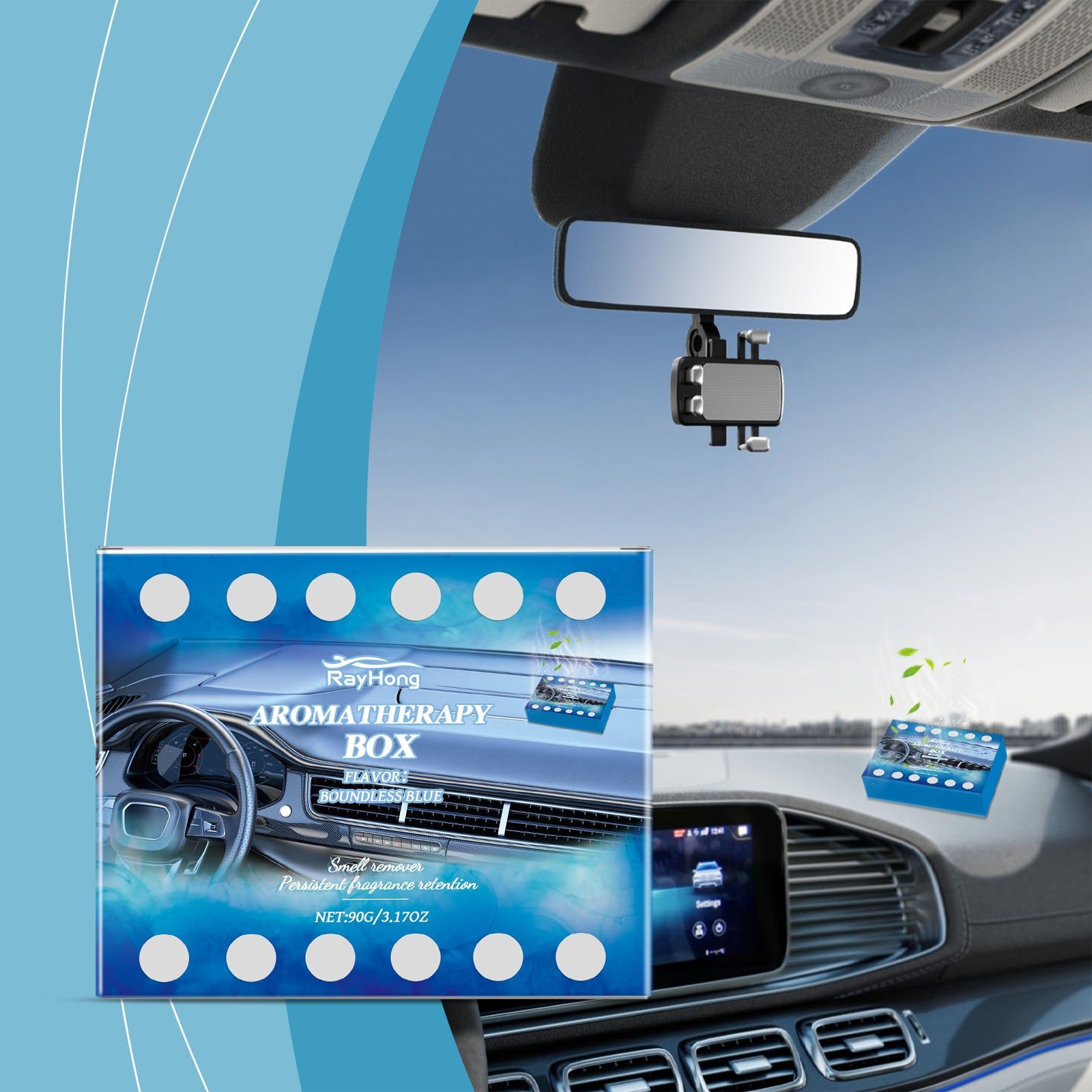 Car Air Purifier, Long Lasting Fresh Air, Aromatherapy, Stress Relief ,90g