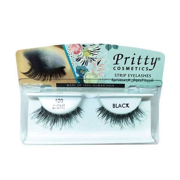 Pritty Eyelashes Strip, Demi Black 120, 1pc