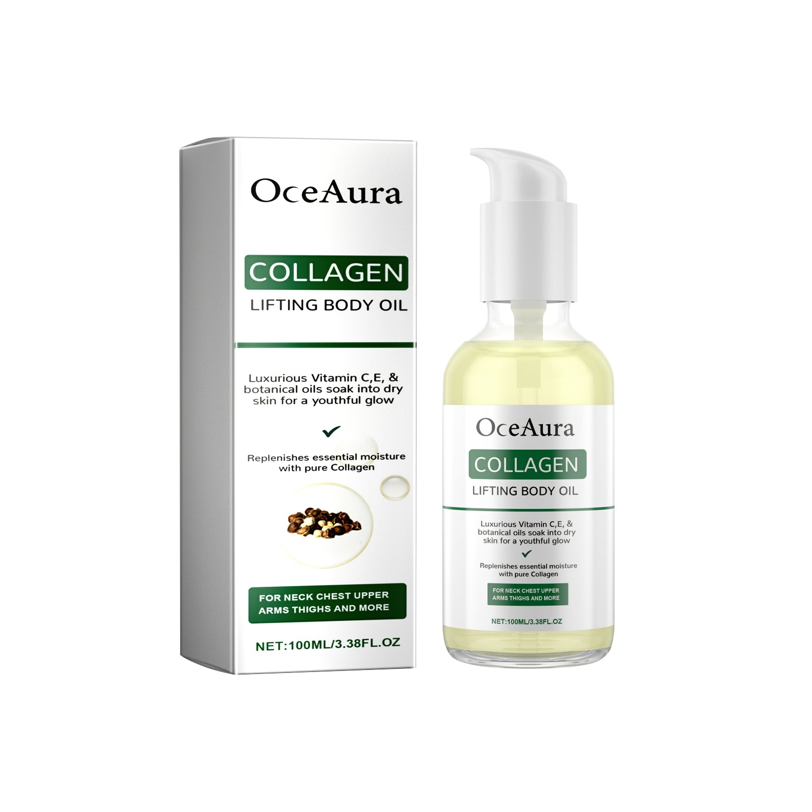 Collagen Body Oil, Hydrating, Anti-Aging, Skin Nourishing, Moisturizer, Body Care ,100ml