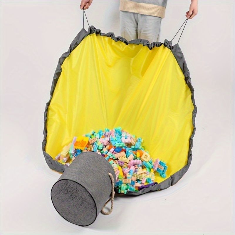 Toy Storage Bins Playmat Organizer with Lids Drawstring Toy Bucket