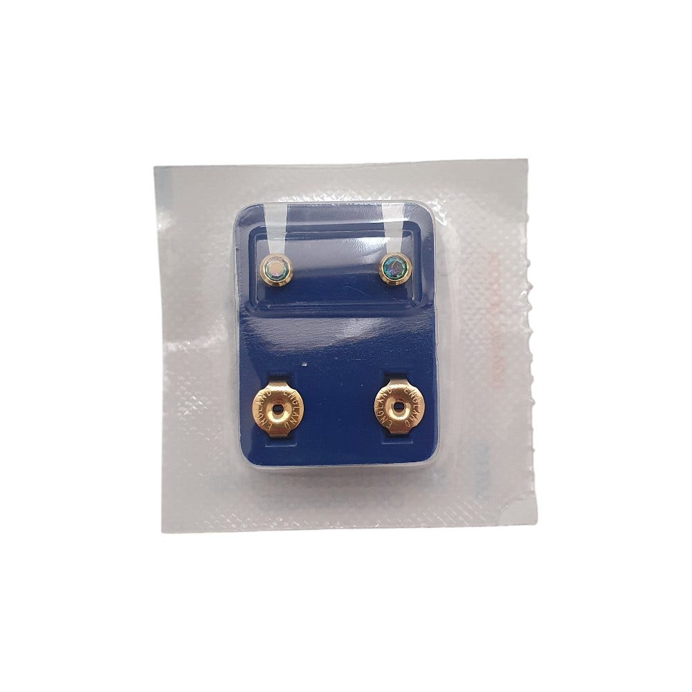 Caflon Official Blu Ear Piercing Ball Studs, Gold Ball, 4.5mm