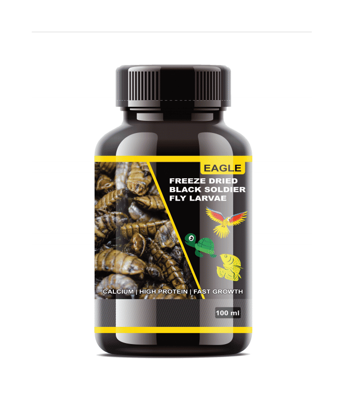 يرقات ذبابة الجندي السوداء المجففة بالتجميد من Horizone Eagle - 100 مل