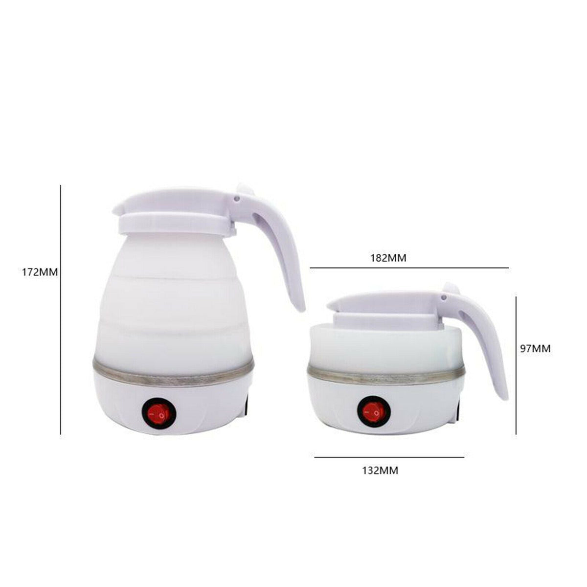 Folding Travel Kettle 600ml Electric Silicone Water Bottle Portable Heating Fast Kettle