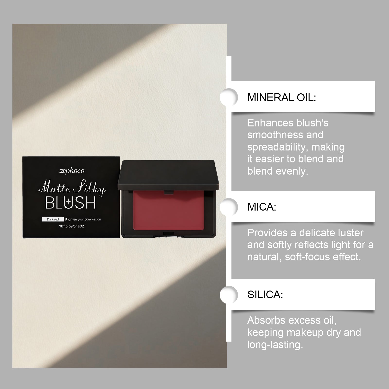 Ambient Blush, Matte Red, Long-Lasting, Water-Resistant, Easy Blend ,3.5g