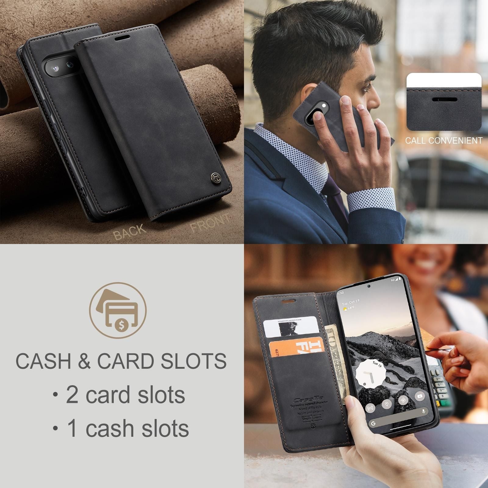 Multifunction Leather Case For Google Pixel 9a