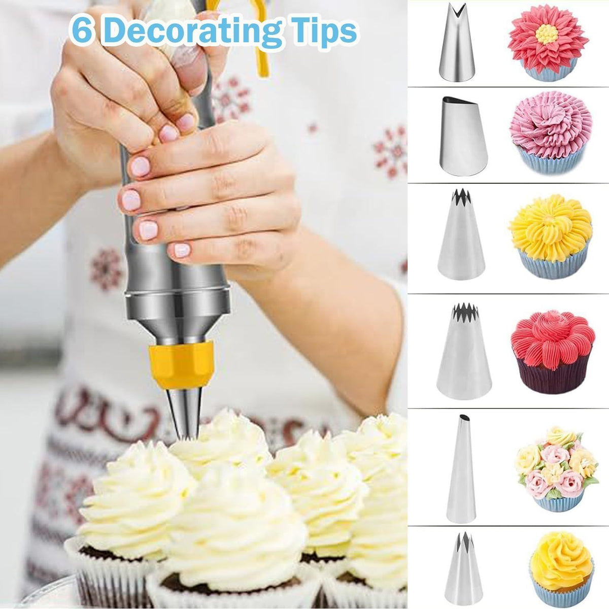 Dessert Decorating Syringe Set Stainless Steel Cake Decorating Tools Icing Piping Kit