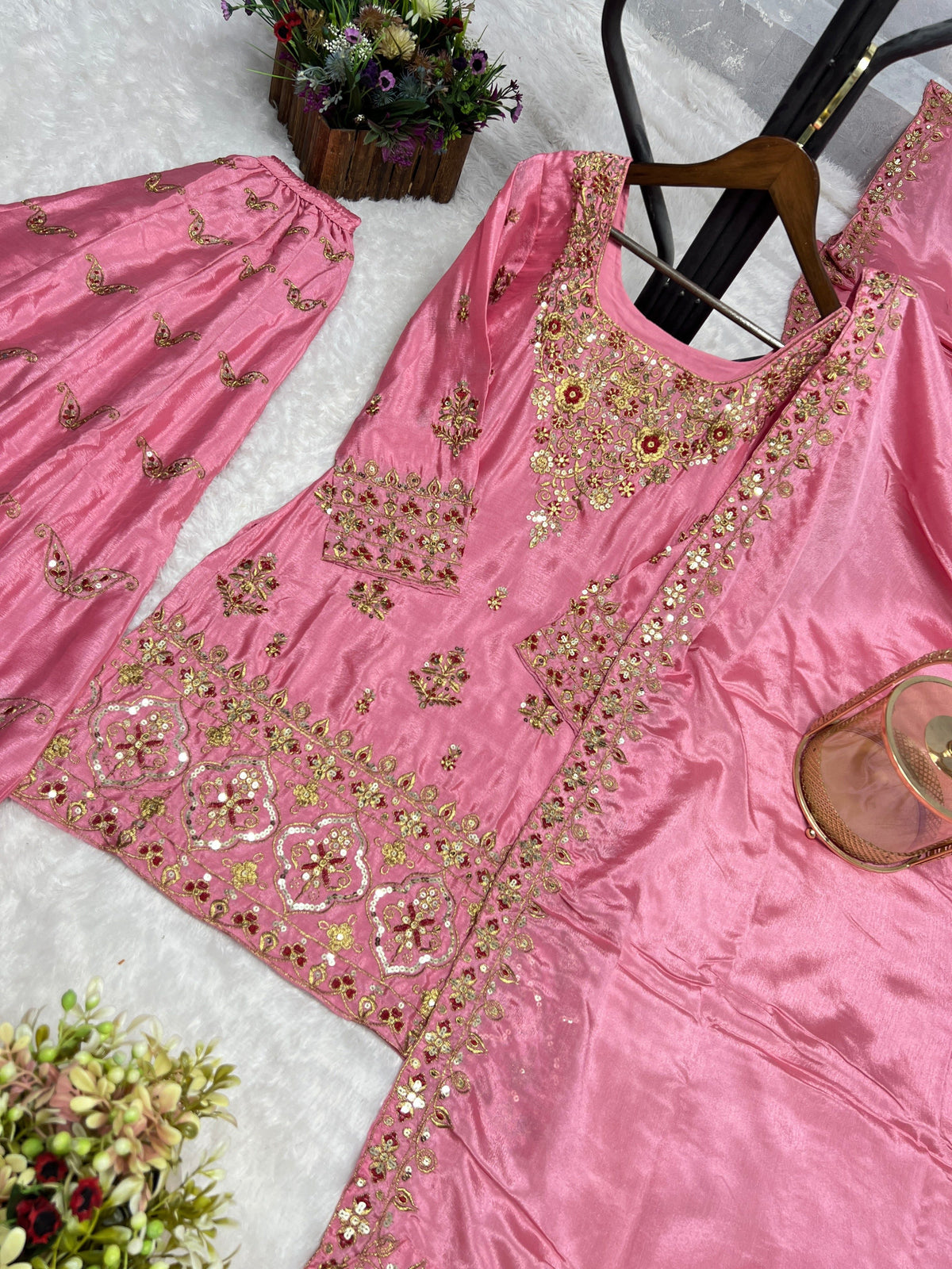 Fab Zone Plazzo Suit with Embroidery Work