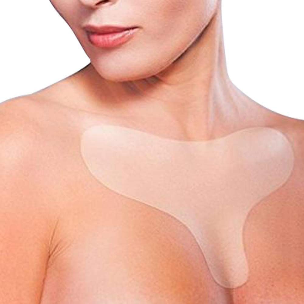 Reusable Anti Wrinkle T Shape Chest Pad Silicone Transparent Breast Lifting Chest Patch