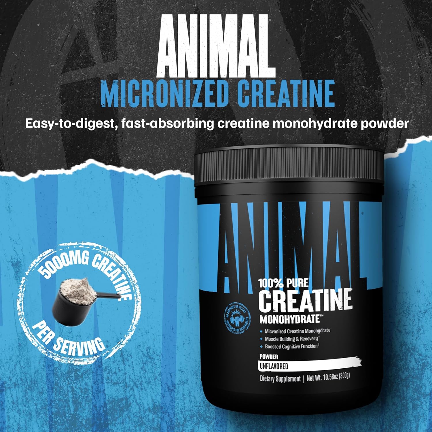 Universal Nutrition Animal Creatine Monohydrate Powder, 300gm
