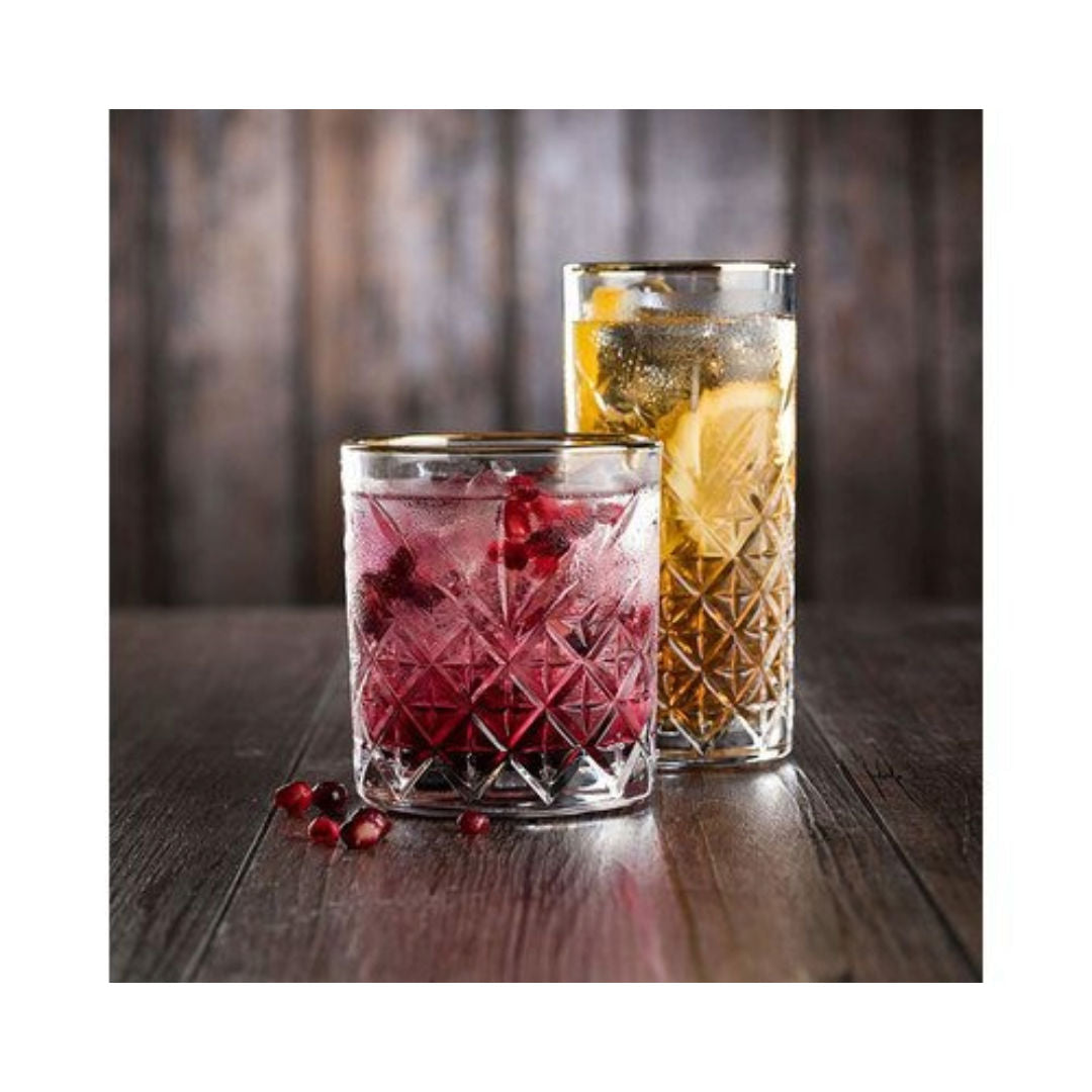 Pasabahce Gold Rim Tumbler 300mm, set of 4