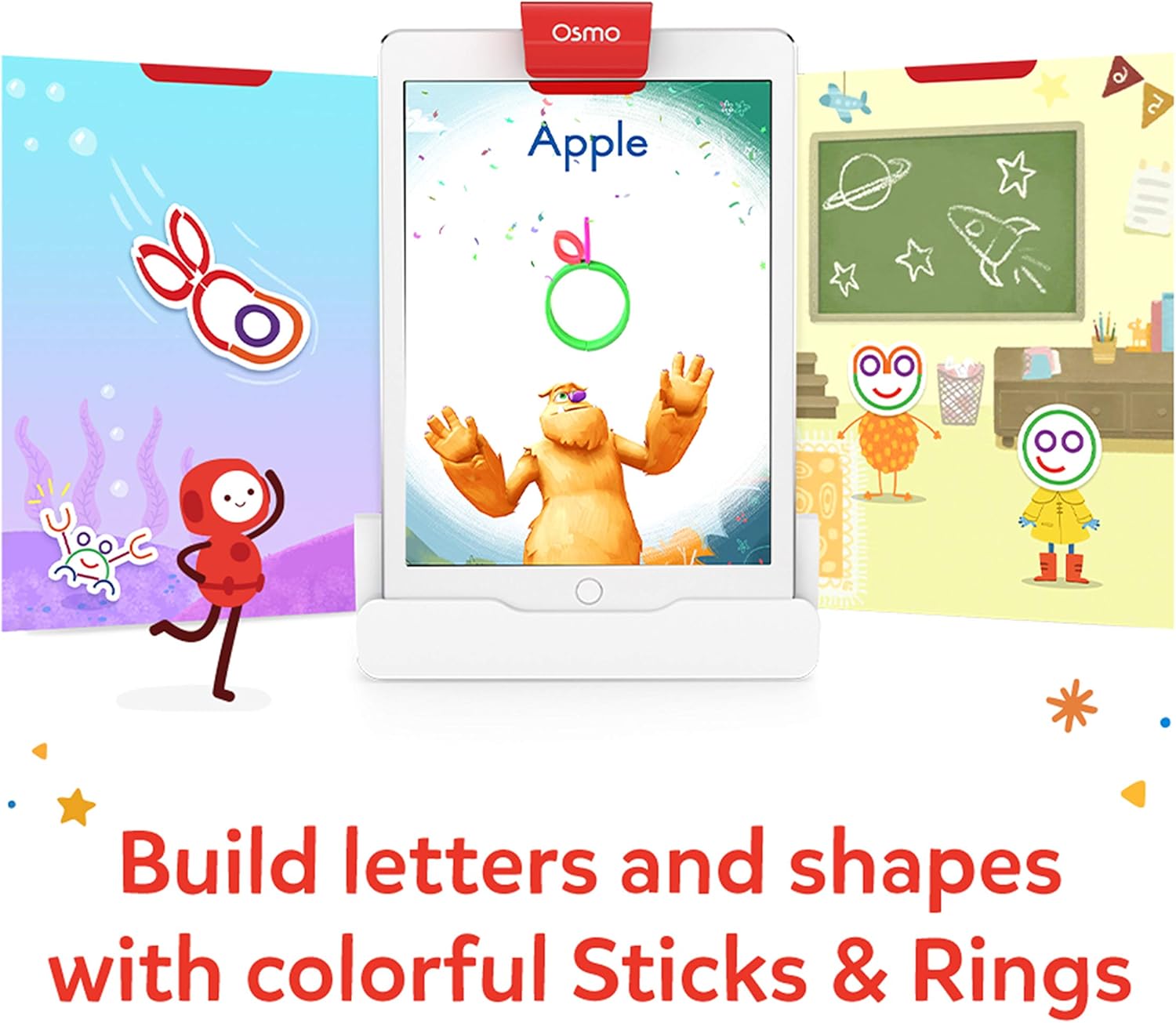 Osmo Little Genius Sticks & Rings, Interactive Early Learning Game
