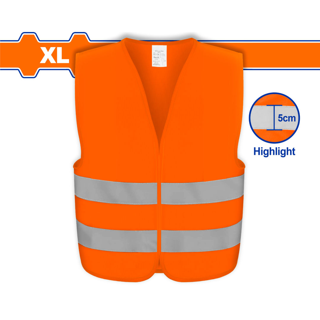 WADFOW Reflective Vest, 5cm Hi-Vis Tape, XL