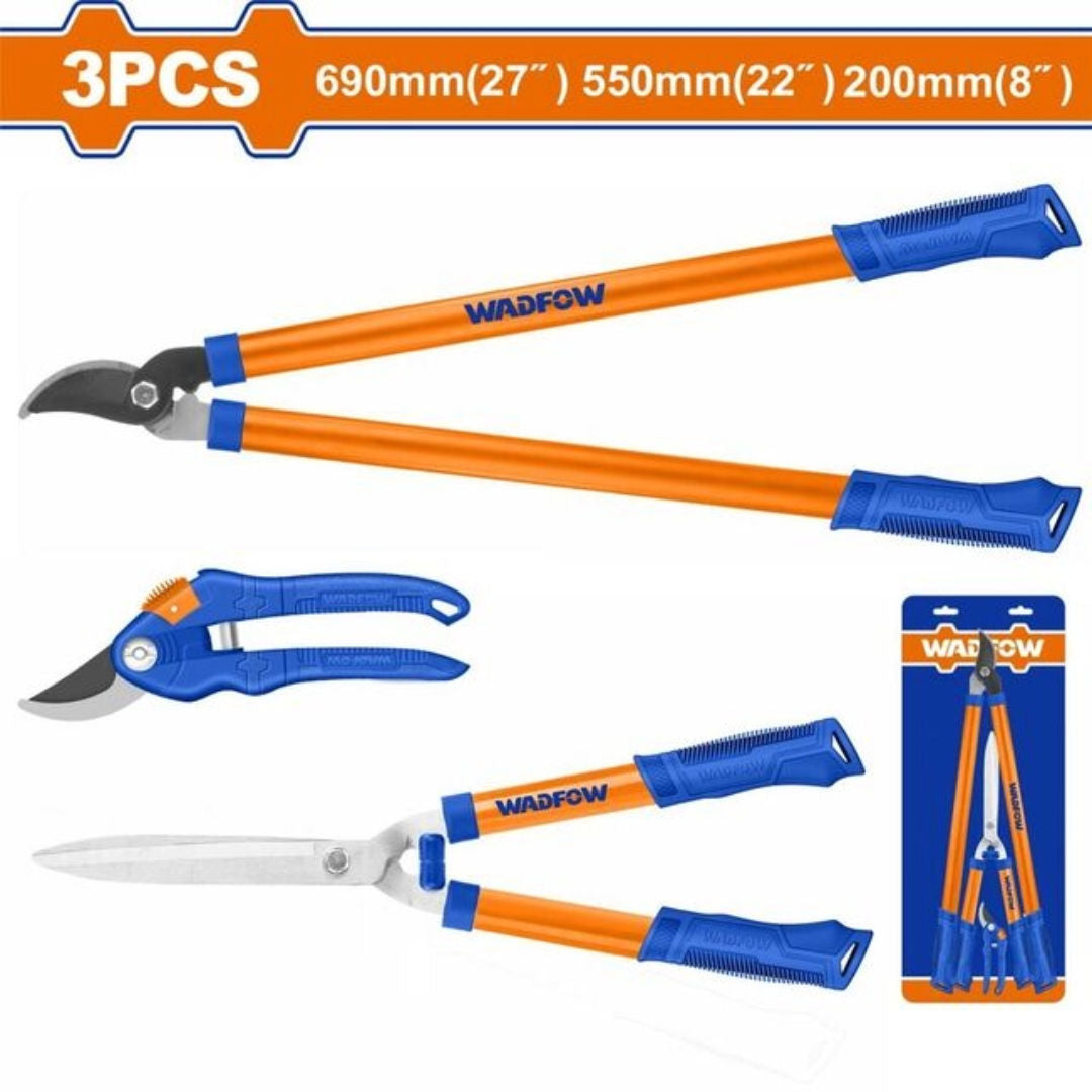 WADFOW 3 Pieces Garden Shears Set, Heat Treated Blades