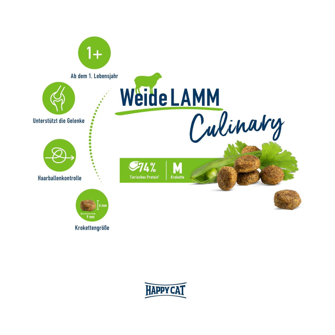 Happy Cat Adult Weide-Lamm Lamb Dry Cat Food For Cats, 1+ Year Old, 10kg
