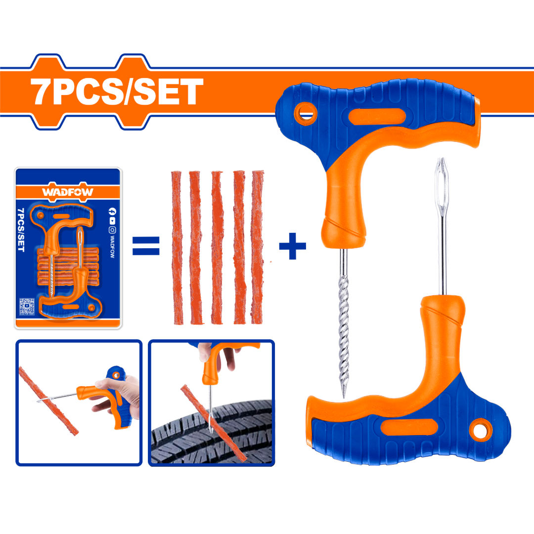 WADFOW Tire Plug Repair Kit, Rasp, Insert Needle & 5x100 mm Strings