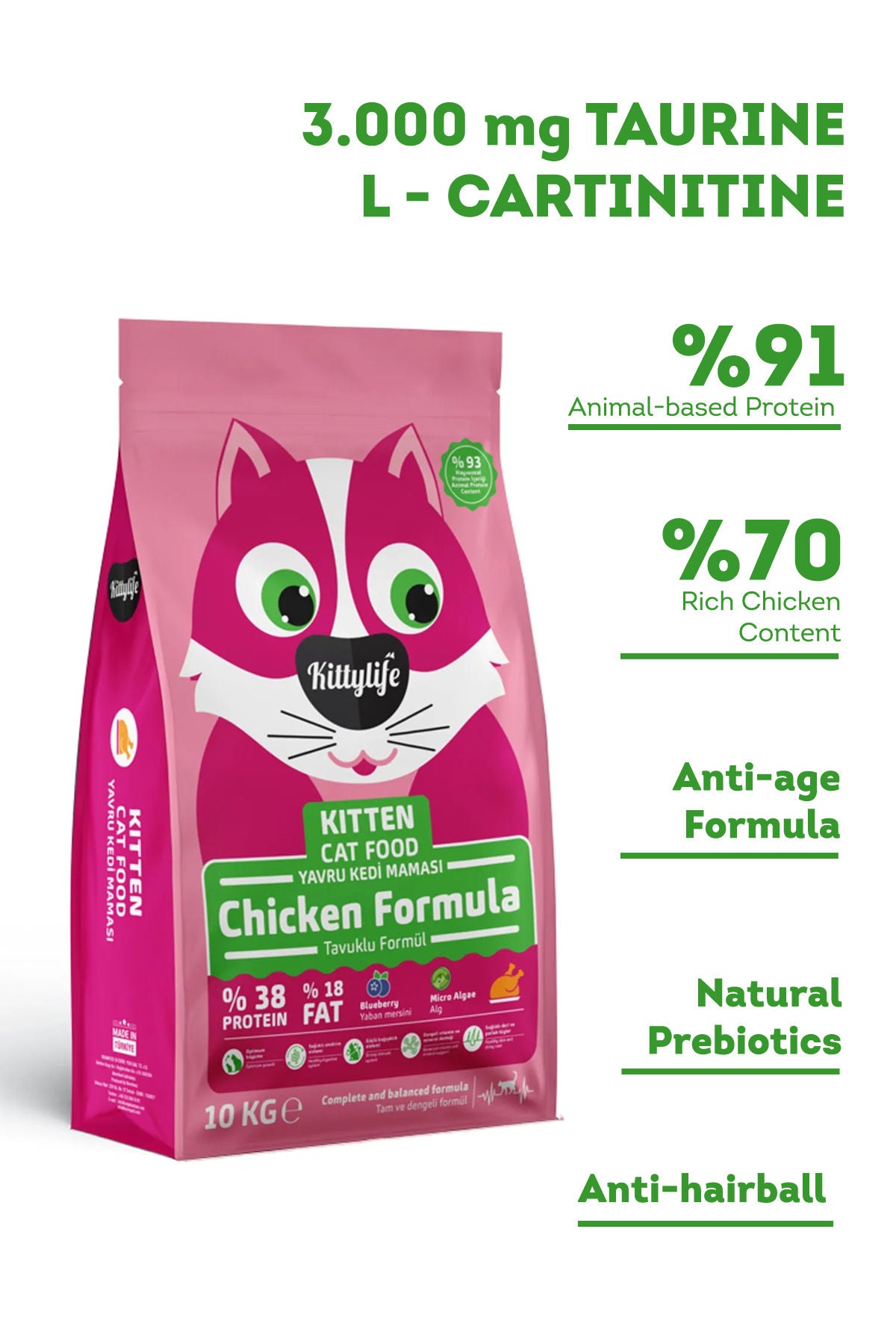 KittyLife Premium Kitten Dry Cat Food, Chicken Protein for Strong Growth, Immune Support, Easy Digestion & Healthy Skin
