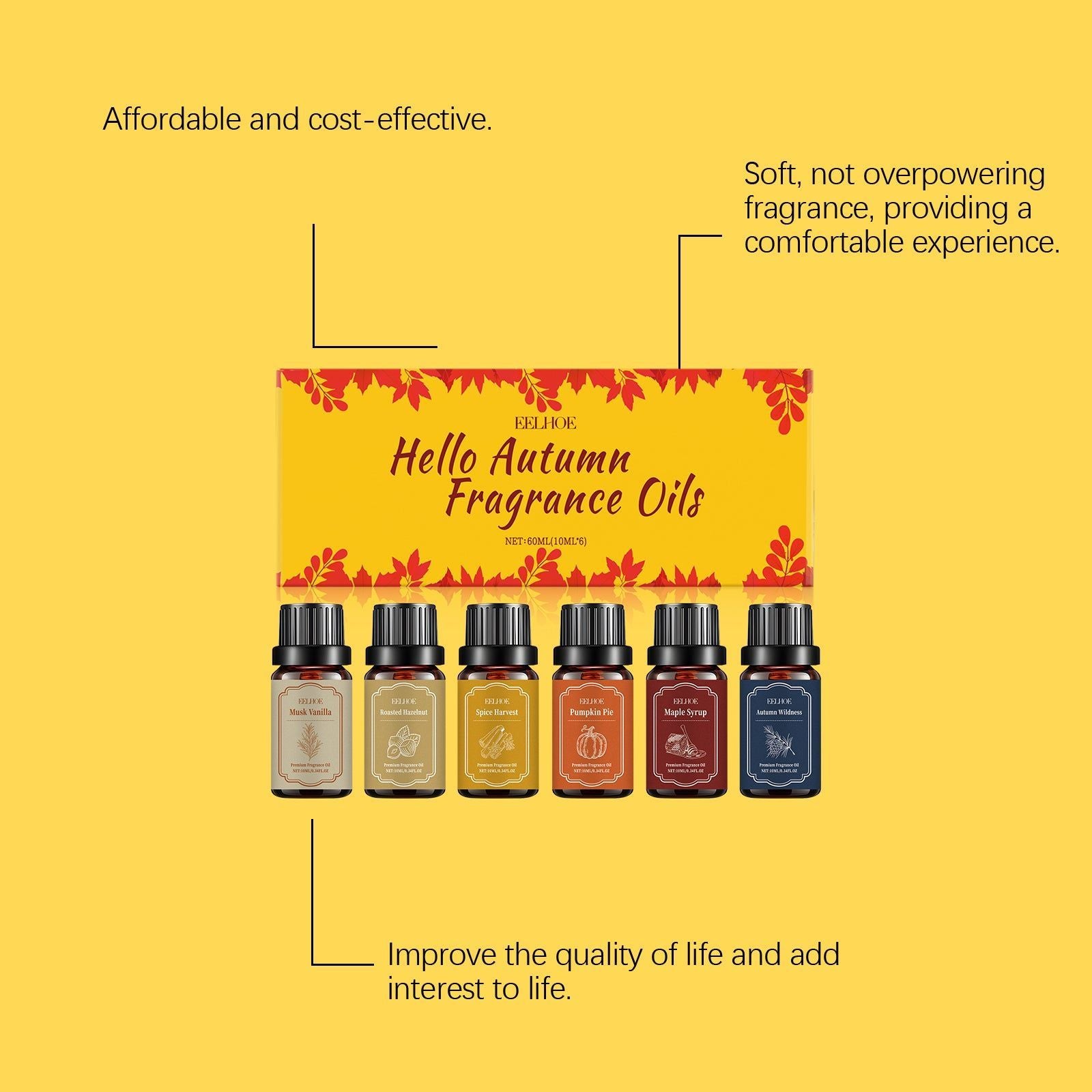 Autumn Essential Oil Set, Cozy Aromatherapy, Fall Fragrance, Home Relaxation ,1 set