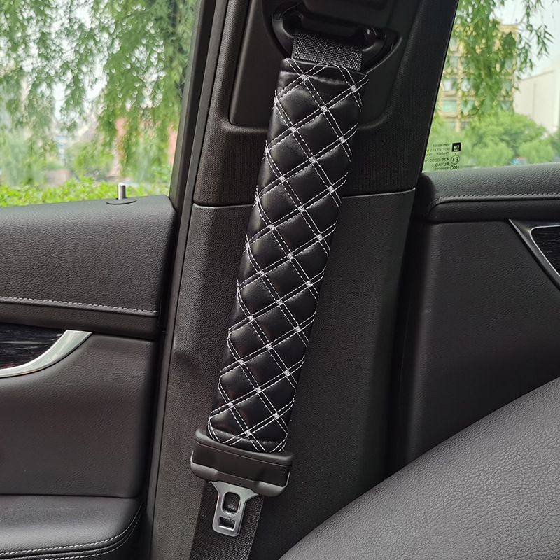 2Pcs Seat Belt Cover Leather Seat Belt Shoulder Pads Car Interior Decor