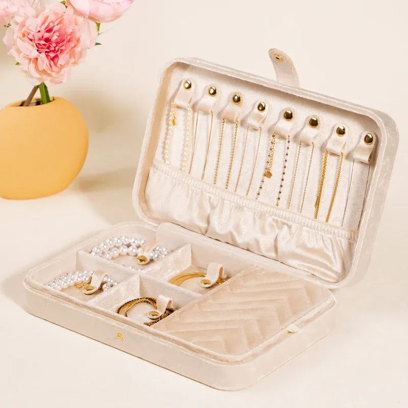 Jewelry Box Premium Velvet Travel Jewelry Organizers Storage Case for Necklace Bracelet