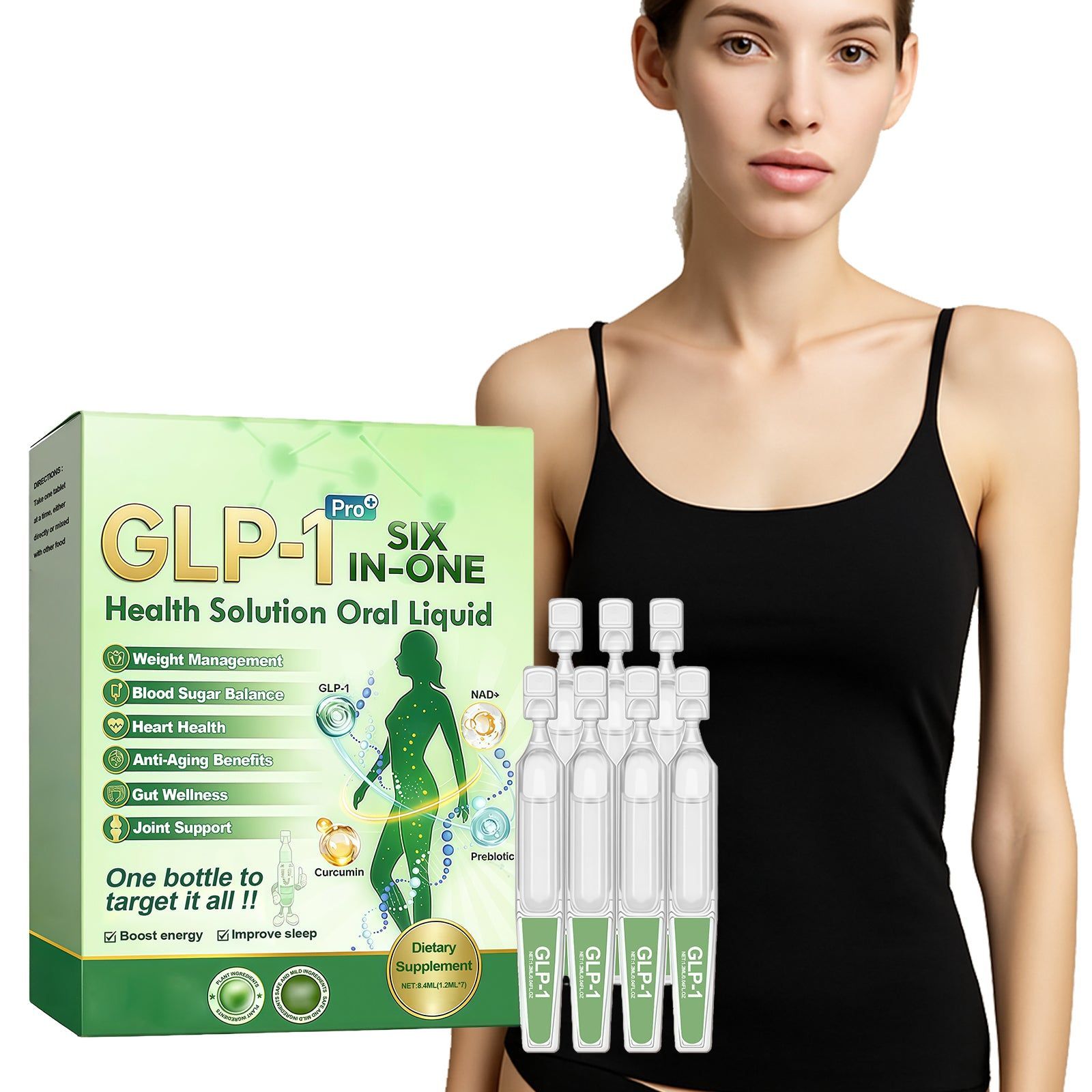 Body Care Drops, Natural Fat Burner, Immune Boost, Digestive Support, Vitality Enhancer ,1 set