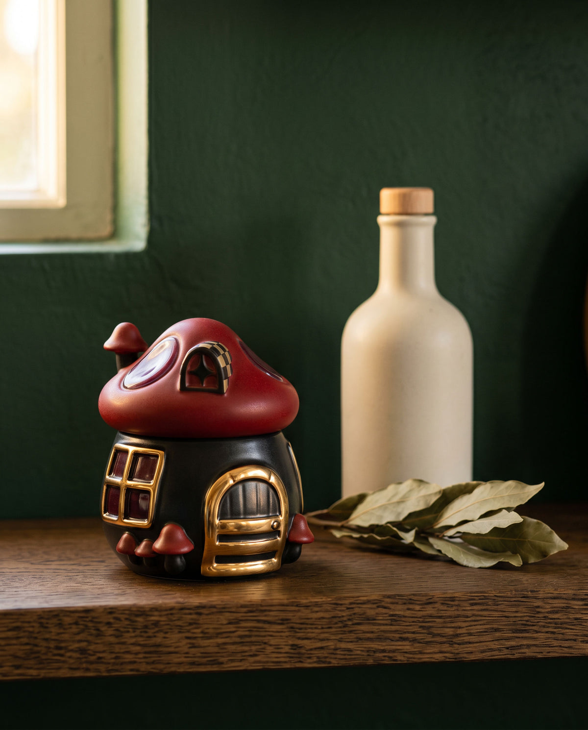 Antique Arch Mushroom Golden Spice Jar – 12cm
