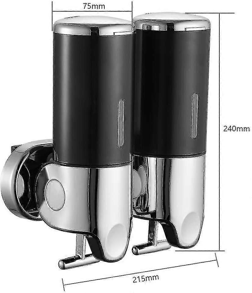 Wall Mounting Manual Double Soap Lotion Dispenser